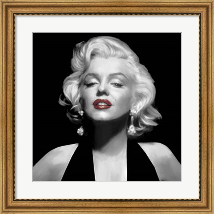 Framed Halter Top Marilyn Red Lips Print