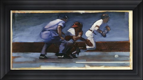 Framed Baseball II Print