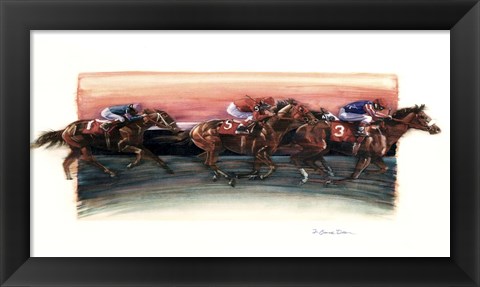 Framed Horse Race Print