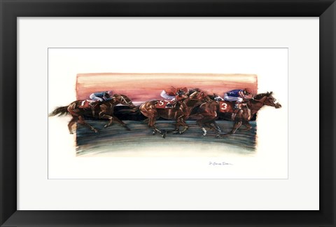 Framed Horse Race Print