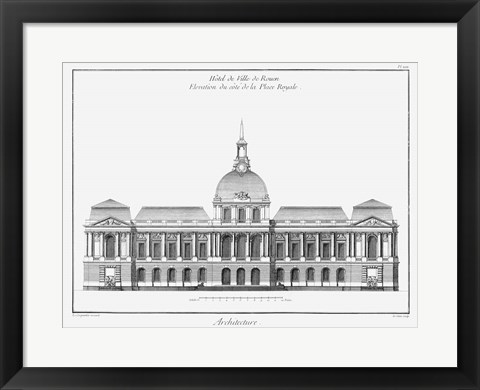 Framed Architectural Elevation III Print