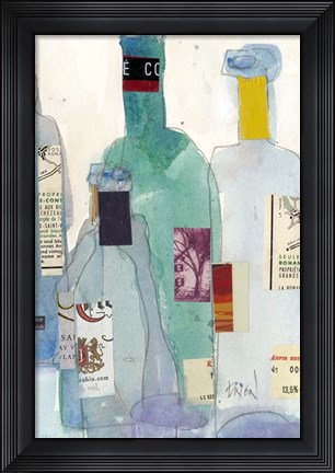 Framed Wine Bottles II Print
