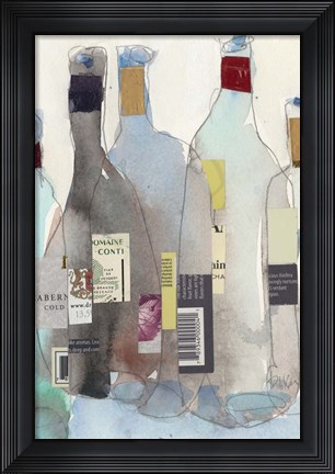 Framed Wine Bottles III Print