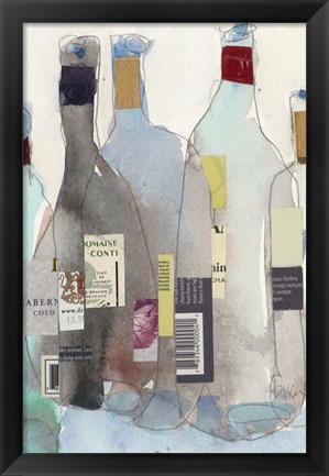 Framed Wine Bottles III Print