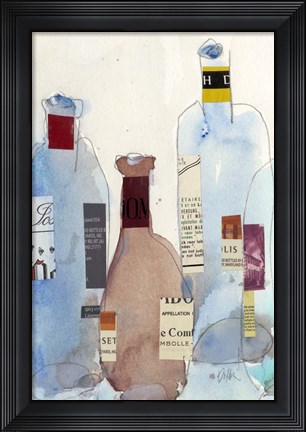 Framed Wine Bottles IV Print