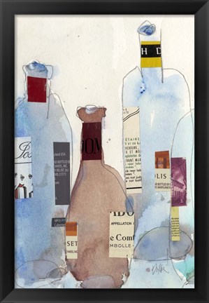 Framed Wine Bottles IV Print