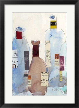 Framed Wine Bottles IV Print