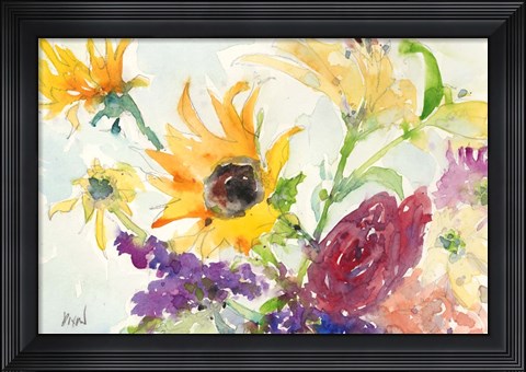 Framed Bright Wild Flowers I Print