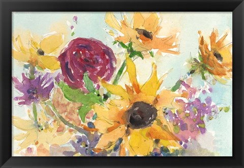 Framed Bright Wild Flowers II Print