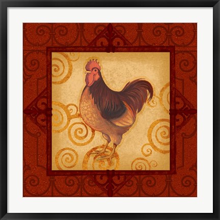 Framed Decorative Rooster III Print
