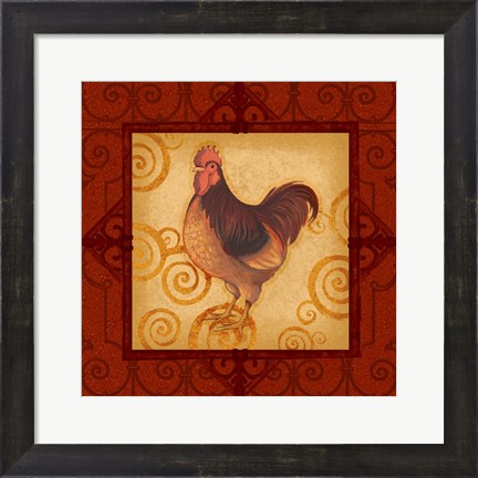 Framed Decorative Rooster III Print