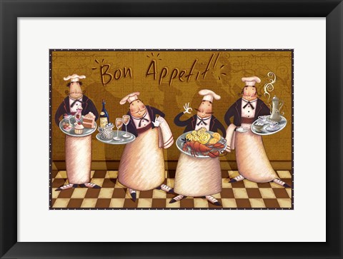 Framed Chefs Bon Appetit V Print