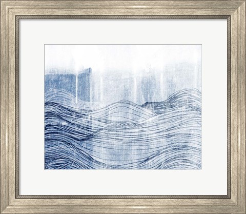 Framed Indigo Waves II Print