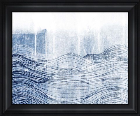 Framed Indigo Waves II Print