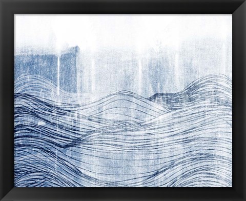 Framed Indigo Waves II Print