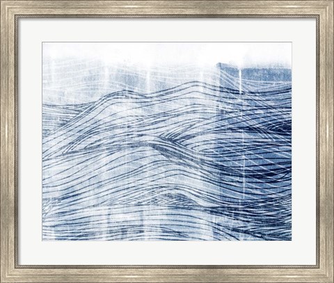 Framed Indigo Waves I Print