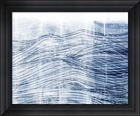 Framed Indigo Waves I Print