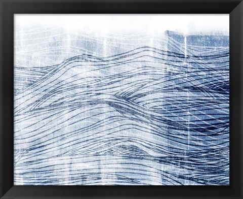 Framed Indigo Waves I Print