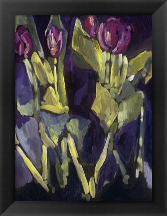 Framed Violet Spring Flowers I Print