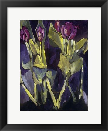 Framed Violet Spring Flowers I Print