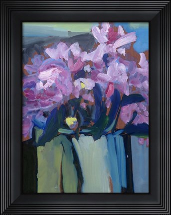 Framed Violet Spring Flowers III Print