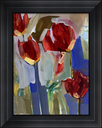 Framed Painterly Tulips I Print