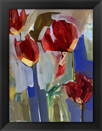 Framed Painterly Tulips I Print