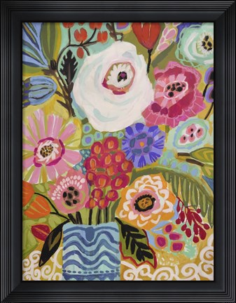 Framed Fresh Flowers in Vase II Print