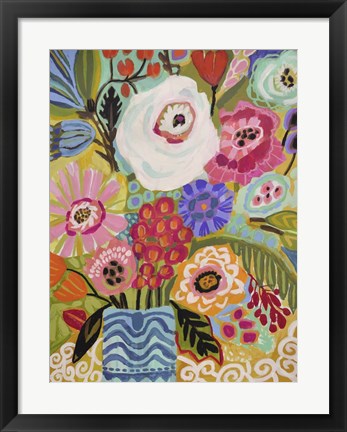 Framed Fresh Flowers in Vase II Print