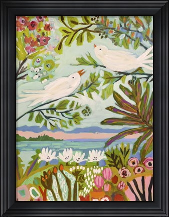 Framed Birds in the Garden I Print