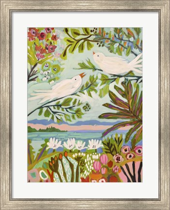 Framed Birds in the Garden I Print
