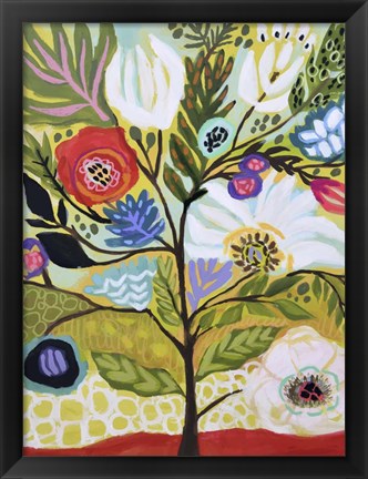 Framed Flower Tree I Print