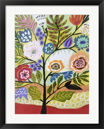 Framed Flower Tree II Print