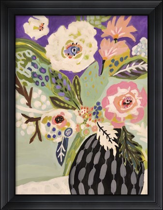 Framed Fresh Flowers in Vase I Print