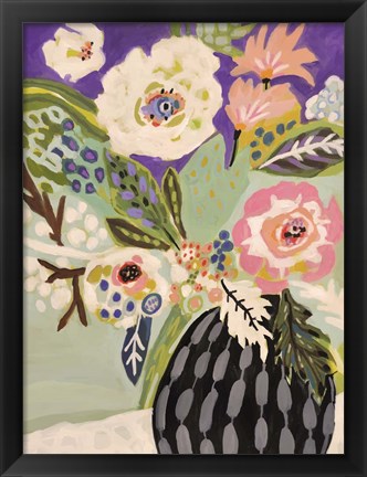 Framed Fresh Flowers in Vase I Print