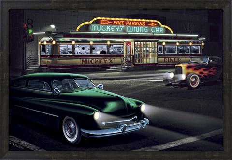 Framed Diners and Cars II Print