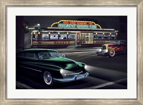 Framed Diners and Cars II Print