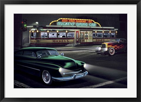 Framed Diners and Cars II Print