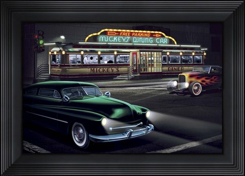 Framed Diners and Cars II Print