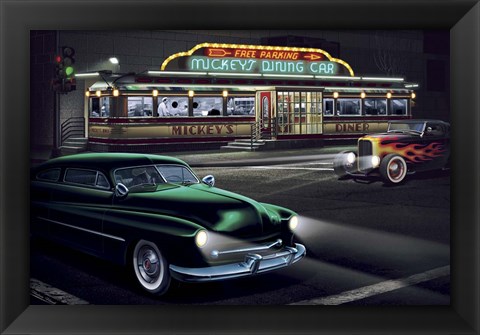 Framed Diners and Cars II Print