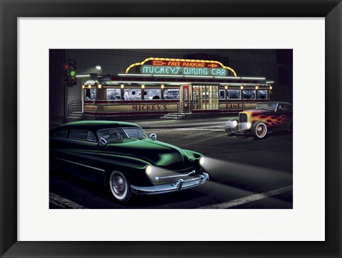 Framed Diners and Cars II Print