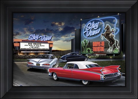 Framed Diners and Cars IV Print