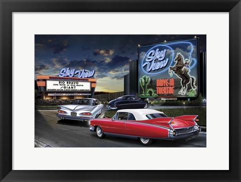 Framed Diners and Cars IV Print