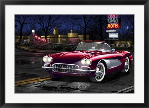 Framed Diners and Cars V Print