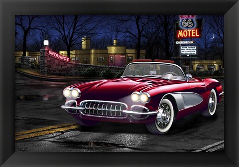 Framed Diners and Cars V Print