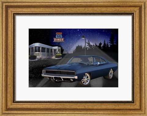Framed Diners and Cars VI Print