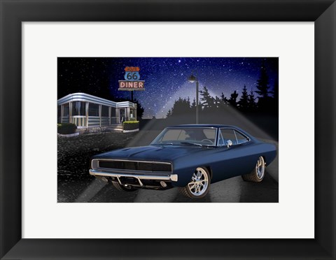 Framed Diners and Cars VI Print