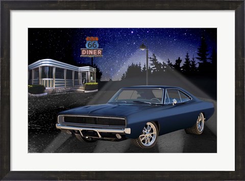 Framed Diners and Cars VI Print