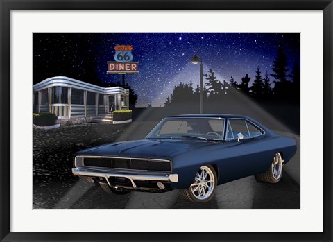 Framed Diners and Cars VI Print