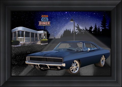 Framed Diners and Cars VI Print